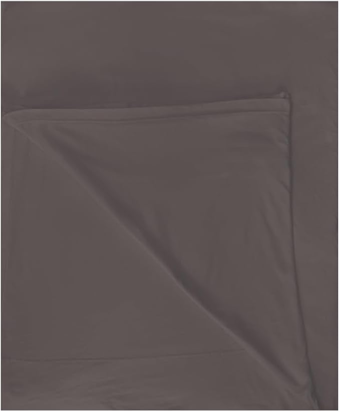 100% Cotton Flat Top Sheet Only - T-Shirt Fabric Jersey Knit - Extra Soft - Wrinkle Free - Machine Washable - Easy Fit - Breathable - Comfy (Anthracite, Queen)