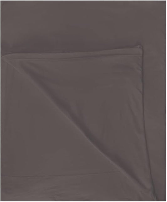 100% Cotton Flat Top Sheet Only - T-Shirt Fabric Jersey Knit - Extra Soft - Wrinkle Free - Machine Washable - Easy Fit - Breathable - Comfy (Anthracite, Queen)