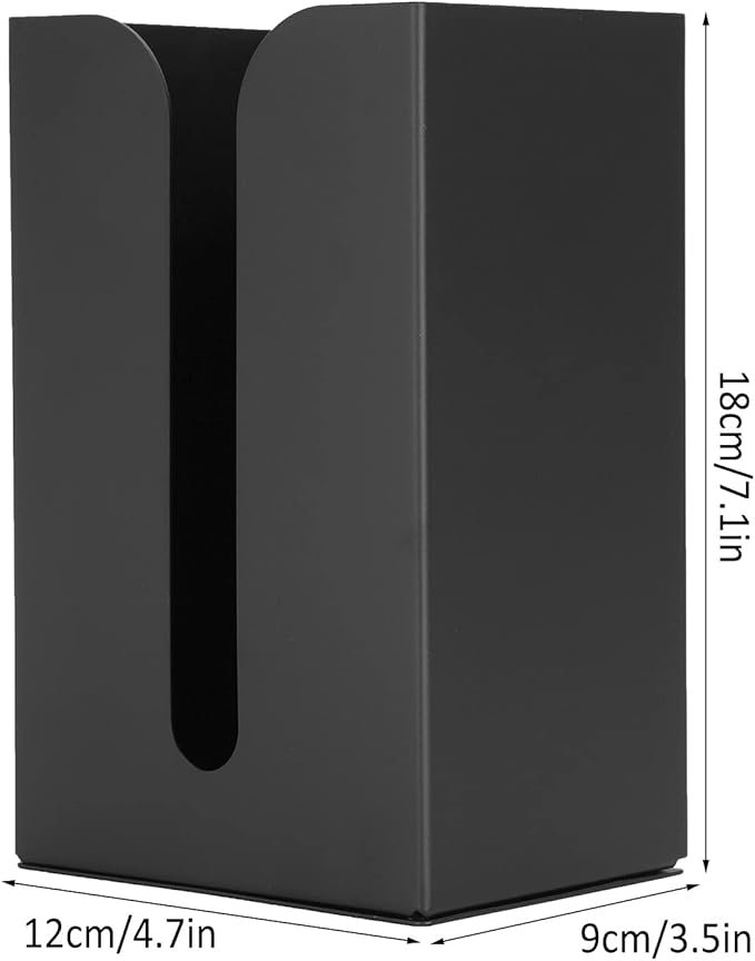 Fdit Wall Mounted Tissue Box, Tissue Box Holder Stand Space Aluminum Material Napkin Organizer Suitable for Kitchen Bathroom and Toilet Black