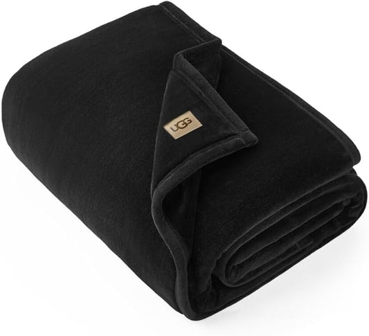 UGG Coco Plush Throw Blanket – Cozy Soft Fleece Blanket for Couch, Bed or Chair, Housewarming Gift for Women, Bedroom or Living Room Decor, Lightweight Winter Bedding, 50" x 70" (Ink, Throw)