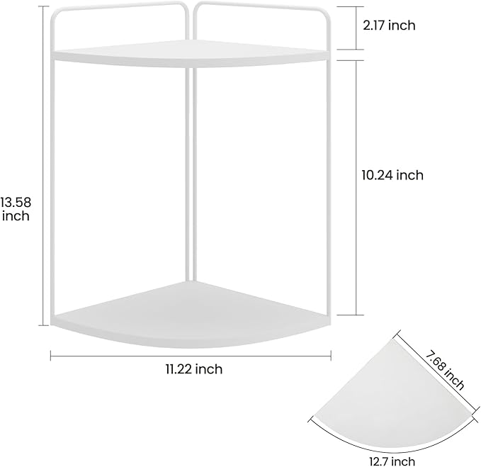 Forest Angle Bathroom Counter Organizer,Countertop Organizer,Vanity Organizers,Bathroom Storage,Bathroom Sink Caddy,Counter Shelf,Corner Counter,Corner Shelves(White)