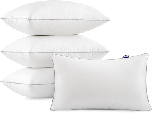 MIULEE 12x20 Pillow Inserts (Set of 4) -Decorative Throw Pillow with 100% Cotton Cover Rectangle for Sofa Couch