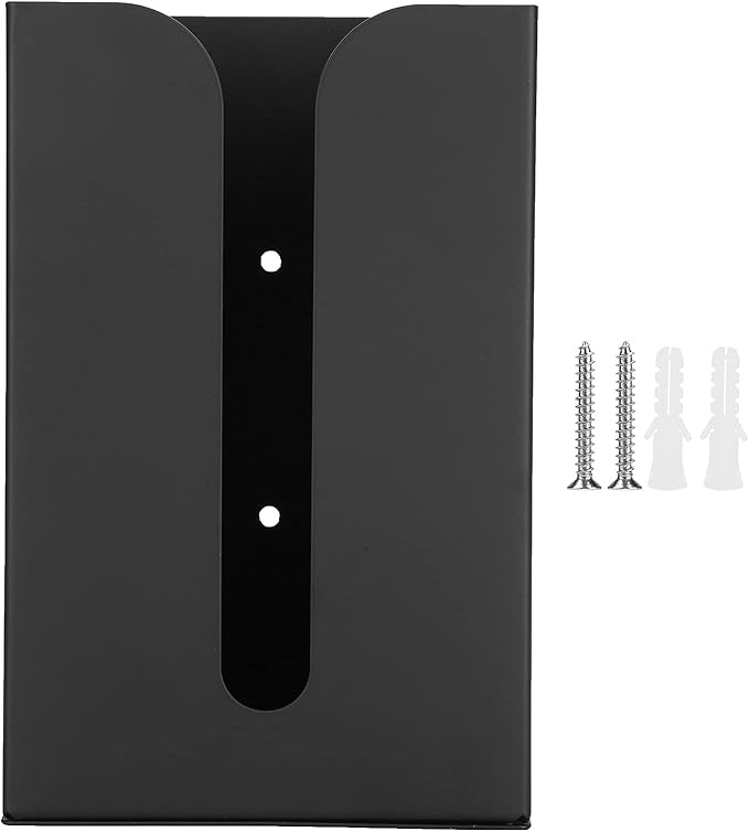 Fdit Wall Mounted Tissue Box, Tissue Box Holder Stand Space Aluminum Material Napkin Organizer Suitable for Kitchen Bathroom and Toilet Black