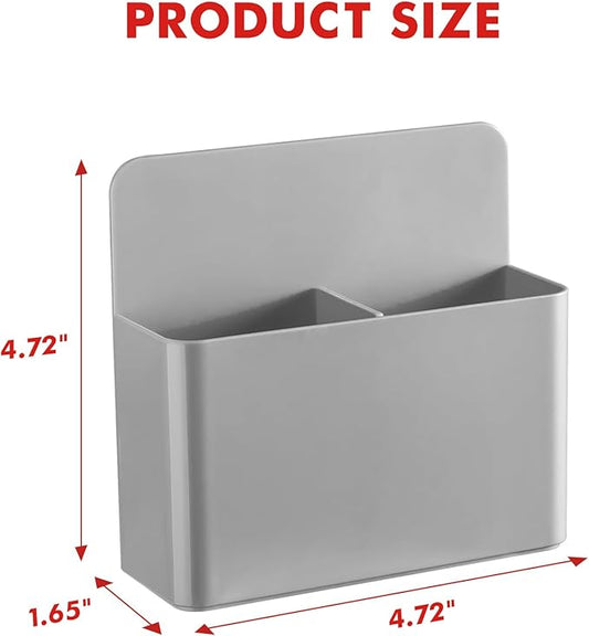 BEYGORM 2 Pack Plastic Magnetic Pen Holder for Refrigerator, Dry Erase Marker Holder for Whiteboard，Magnet School Locker Organizer Accessories, Pencil Cup, Pen Caddy, Classroom Organization(Grey)