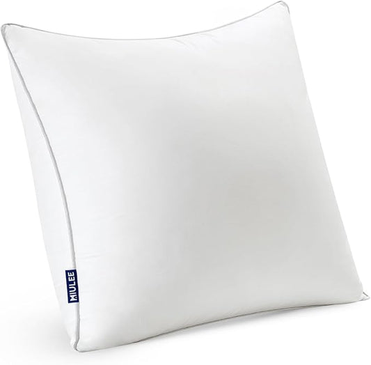 MIULEE 28x28 Euro Pillow Insert -Decorative Throw Pillow with 100% Cotton Cover Square for Sofa Couch