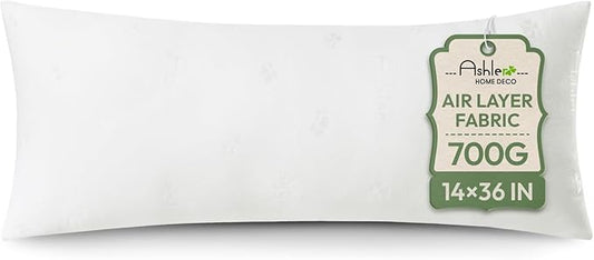 Ashler Throw Pillow Inserts 14 x 36, Lumbar Pillow with Air Layer, Indoor Decorative Premium Pillow Sham Stuffer, Rectangle Bed and Couch Pillows,Firm and Breathable, White