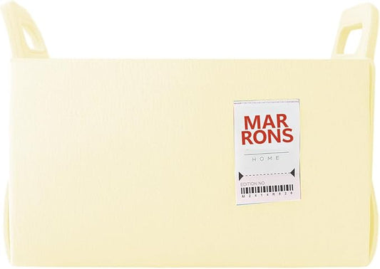 Collapsible Vanilla Felt Storage Bin Medium 11"x7.1"x7.1" – Foldable Basket with Handles for Closet, Toy Storage, Laundry Room Organization, Decorative Storage Bins for Shelves Storage