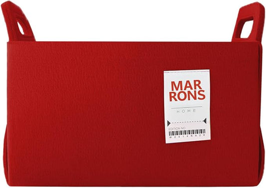 Collapsible Red Felt Storage Bin Medium 11"x7.1"x7.1" – Foldable Basket with Handles for Closet, Toy Storage, Laundry Room Organization, Decorative Storage Bins for Shelves, Cube Storage