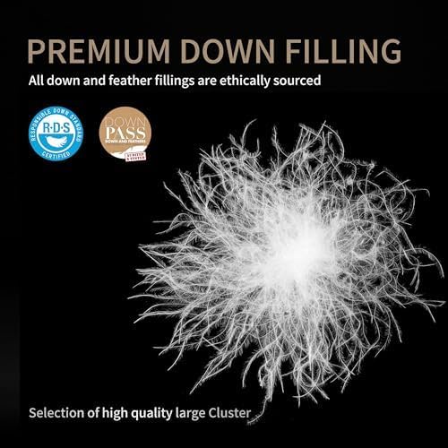 SAPHREAS Feather Down Comforter Oversized King Size, All Season White Duvet Insert, Soft 100% Cotton Luxurious Hotel Bedding Comforters with Corner Tabs, 116x98”