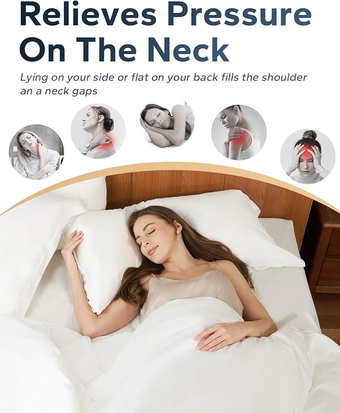 King Size White Goose Down Pillow, 800+ Fill Power Bed Pillow with Pillowcase for Luxury Hotels & Residences Supreme Support for All Sleeping Positions Bed Pillow, 1 Pack, 20x34 Inch