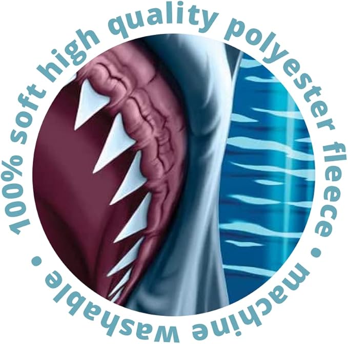 Dawhud Direct White Shark Fleece Blanket for Bed 75x90 Inches Jaws Fleece Throw Blanket for Boys, Men, Unisex and Kids Super Soft Plush Shark Blanket Throw Ocean Fleece Blanket - King Size Blanket