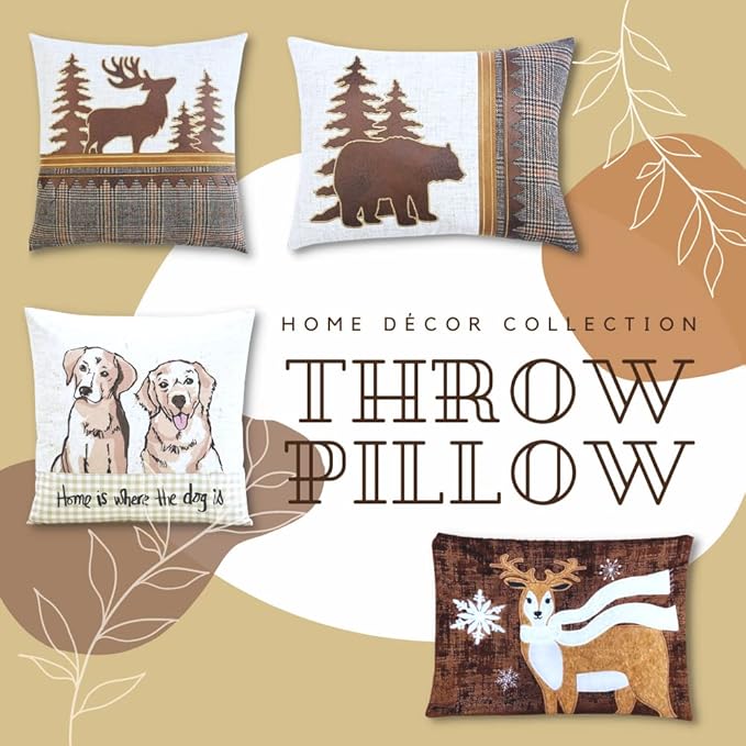 Comfy Hour Under The Sea Collection Ocean Coastal Three Lighthouses Accent and Throw Pillow Blue Decorative Cushion, 18"x13", Polyester