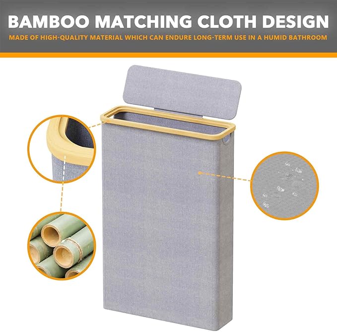 SpaceAid Extra Large Toilet Paper Storage with Lid, Hold up to 24 Regular Rolls or 18 Mega Rolls, Slim Toilet Paper Basket Holder Bin Container, Bathroom Accessories Organizer, Grey