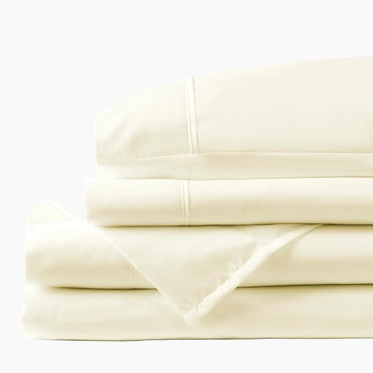 PeachSkinSheets Vanilla Bean Sheet Set - 1500tc Level of Softness - Extra Soft Cooling Sheets for Hot Sleepers and Night Sweats - Regular King Size