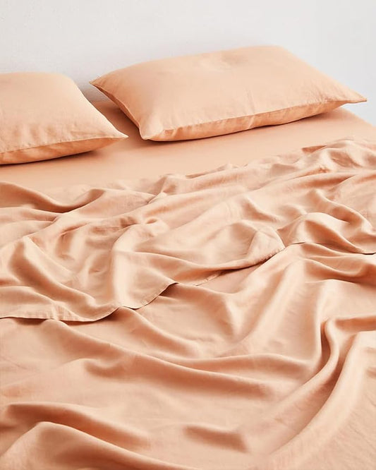 Bed Threads - Linen Pillowcases - 100% French Flax Linen - Luxury & Eco-Friendly - Breathable, Natural & Soft - Envelope Opening - Machine Washable - King Size - 40” x 20” - Set of 2 - Terracotta