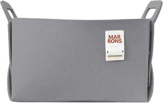 Collapsible Gray Felt Storage Bin Large 14.6"x9.4"x9.4" – Foldable Basket with Handles for Closet, Laundry Room Organization, Toy Storage, Decorative Storage Bins for Shelves, Nursery Storage