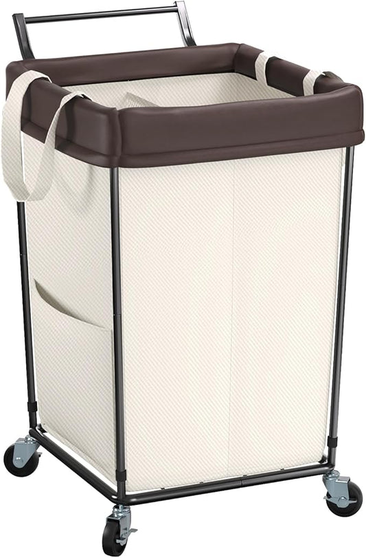 Mefirt 160L Laundry Hamper with Wheels and Handle, 2 Section Large Rolling Laundry Basket Bag with Wheels, Clothes Hamper Cart for Laundry, Bedroom, Bathroom and Dorm
