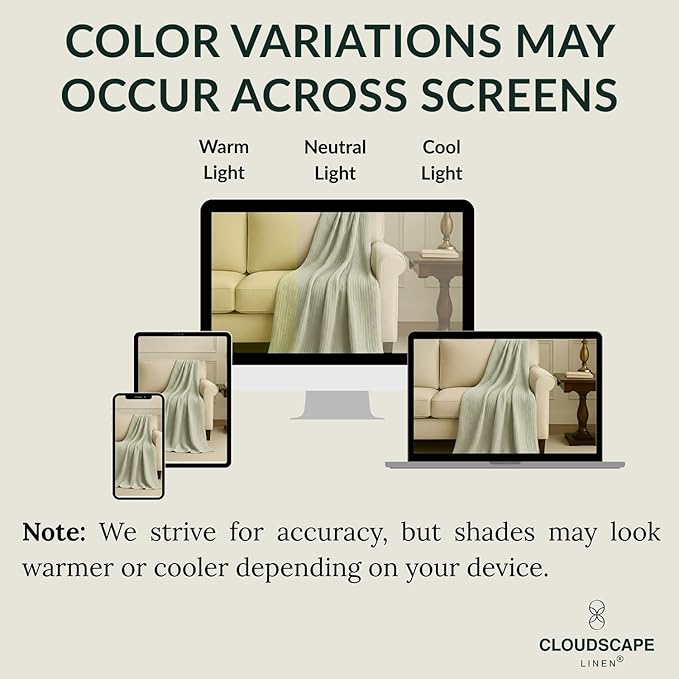 Cloud Scape Linen 8-Layer Muslin Blanket King Size for Adult - 100% Cotton, Breathable and Soft, Perfect Winter Cozy Blanket, Fits up to California King Bed, 92x108, Seafoam