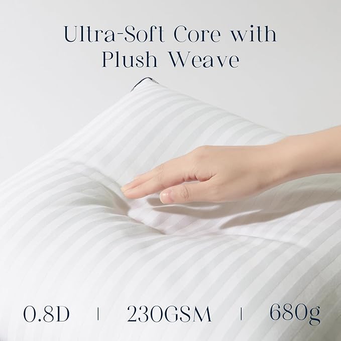 Phantoscope 12x20 Pillow Inserts, Down Alternative Pillow Inserts Set of 2 Throw Pillows with 100% Cotton Cover Decorative Pillow Stuffer for Sofa, Couch Bed(White)