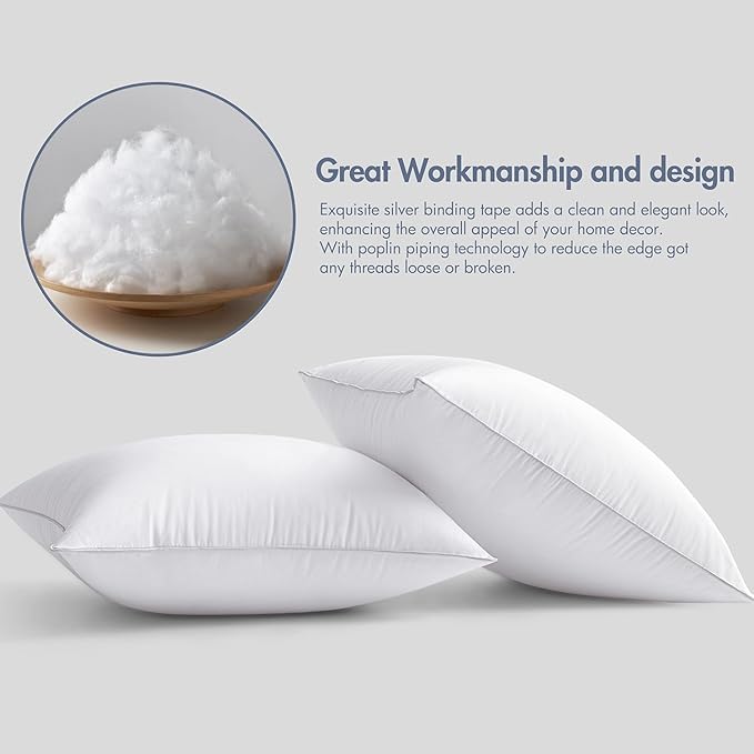 MIULEE 14x22 Pillow Inserts (Set of 2) -Decorative Throw Pillow with 100% Cotton Cover Rectangle for Sofa Couch