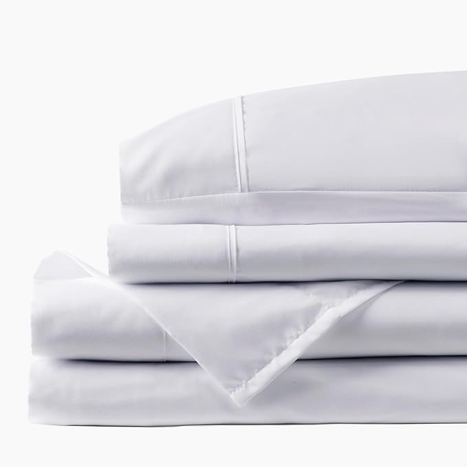 PeachSkinSheets Classic White Sheet Set - 1500tc Level of Softness - Extra Soft Cooling Sheets for Hot Sleepers and Night Sweats - XL Twin Size