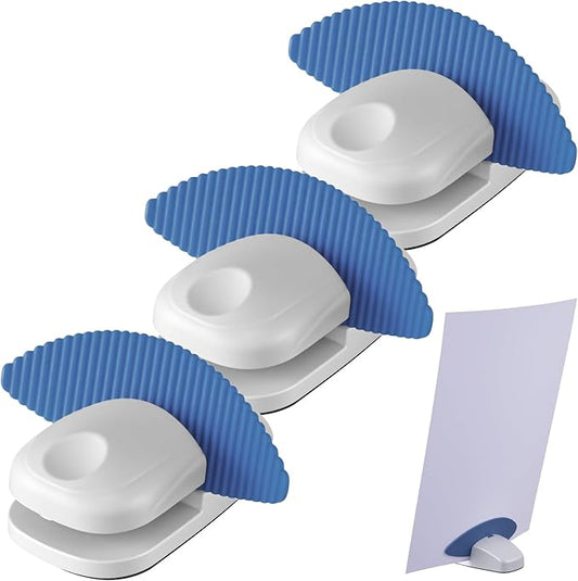 Faccito 3 Pcs Paper Holder Stand for Typing Non-Slip Mat Desktop Folder Document Holder with Anti-Slip Pads Portable Copy Stand Desktop Clamp for A4 Paper Office Reading (Blue)