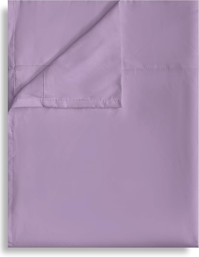 Queen Flat Sheet Only, 1 Pack Top Bed Sheets, Soft Breathable Brushed Microfiber Color-Coded Label Threads, (90"x102",Lavender)