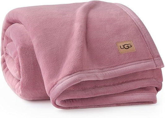 UGG Coco Plush Throw Blanket – Cozy Soft Fleece Blanket for Couch, Bed or Chair, Housewarming Gift for Women, Bedroom or Living Room Decor, Lightweight Bedding, 50" x 70" (Dusty Orchid, Throw)