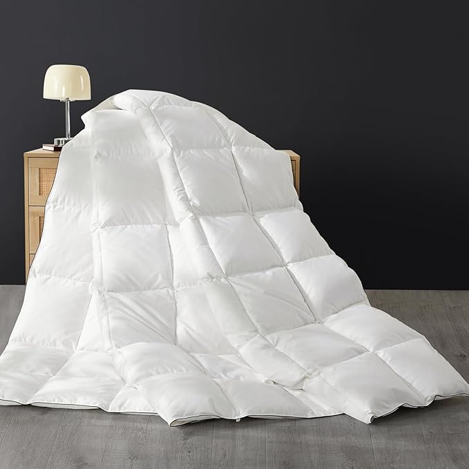 SAPHREAS Down Feathers Comforter California King Size, All Season Duvet Insert california king, Luxury Lightweight Bedding Comforters with 8 Corner Loops, White 104x96"