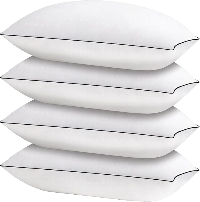 HIMOON Bed Pillows for Sleeping 4 Pack,King Size Cooling Pillows Set of 4,Top-end Microfiber Cover for Side Stomach Back Sleepers