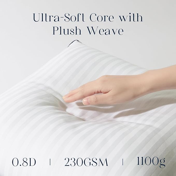 Phantoscope 20x20 Pillow Inserts, Down Alternative Pillow Inserts Set of 2 Throw Pillows with 100% Cotton Cover Decorative Pillow Stuffer for Sofa, Couch Bed(White)