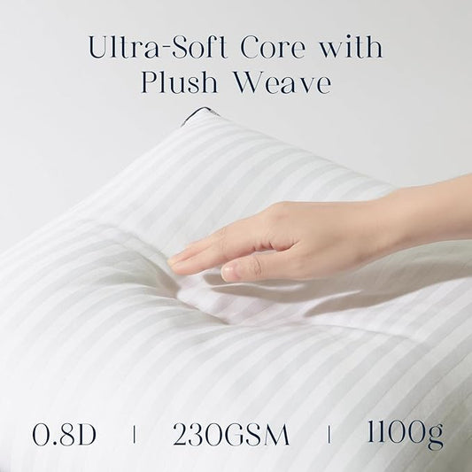 Phantoscope 20x20 Pillow Inserts, Down Alternative Pillow Inserts Set of 2 Throw Pillows with 100% Cotton Cover Decorative Pillow Stuffer for Sofa, Couch Bed(White)