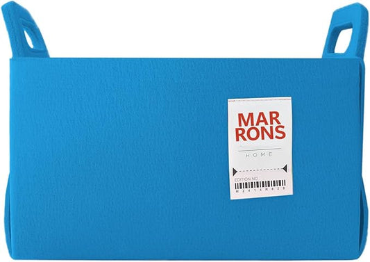 Collapsible Lightblue Felt Storage Bin Small 7.1"x5.1"x5.1" – Foldable Basket with Handles for Closet, Toy Storage, Laundry Room Organization, Decorative Storage Baskets for Shelves Storage