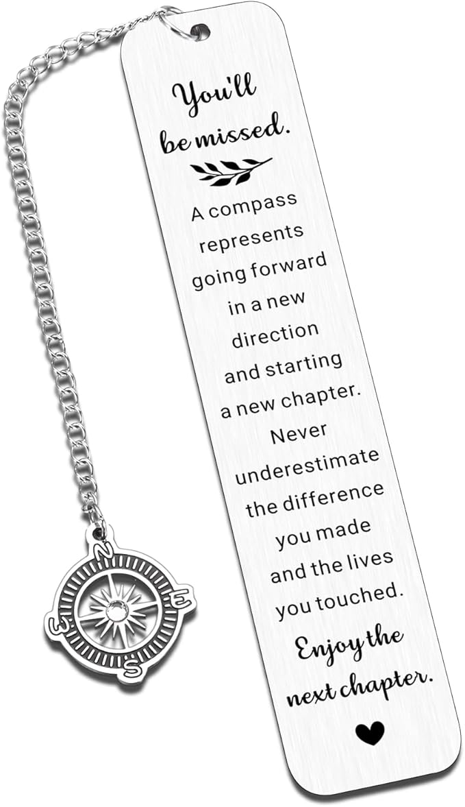 Farewell Gifts for Coworkers, You Will Be Missed Compass Bookmark, Leaving Goodbye Going Away Gifts for Coworker Women Best Friends Her Manager Boss Teacher, Retirement New Job Gift for Woman