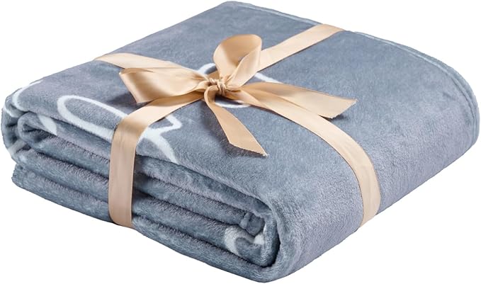 Grey Inspirational Healing Throw Blanket – Soft Flannel Fleece 50″×60″ – Get Well Soon Gifts for Women & Men – Sympathy, Thinking of You & Birthday Gift Blanket – All-Season Comfort and Warmth