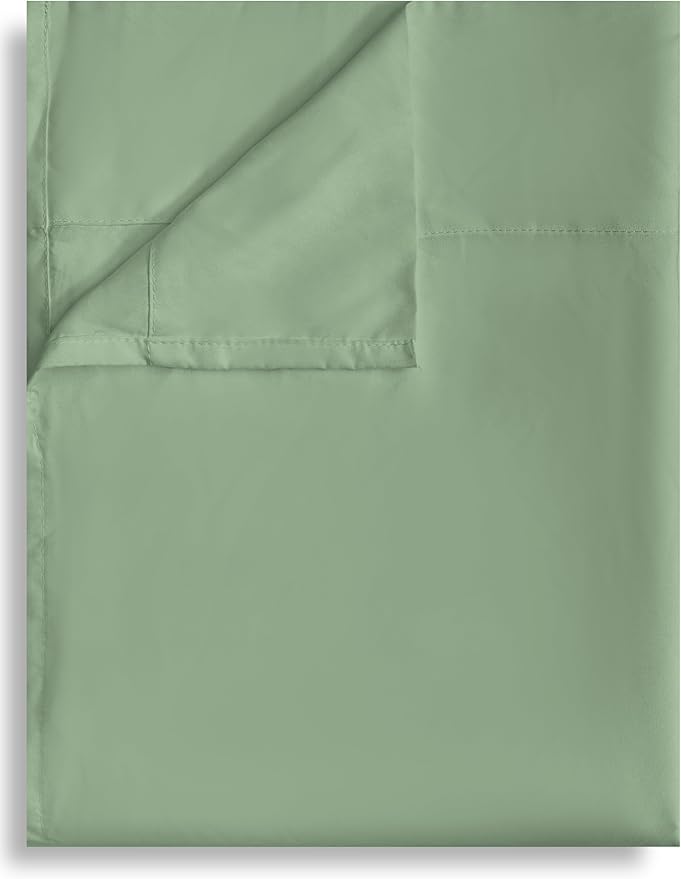 Queen Flat Sheet Only, 1 Pack Top Bed Sheets, Soft Breathable Brushed Microfiber Color-Coded Label Threads, (90"x102",Sage Green)