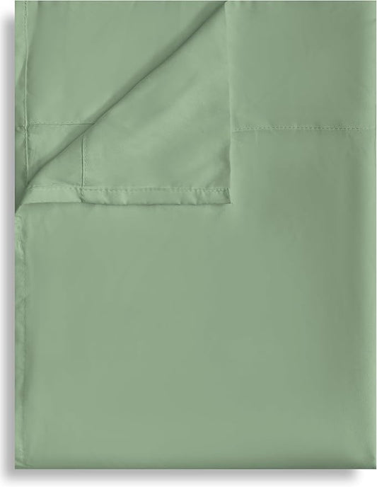 Queen Flat Sheet Only, 1 Pack Top Bed Sheets, Soft Breathable Brushed Microfiber Color-Coded Label Threads, (90"x102",Sage Green)