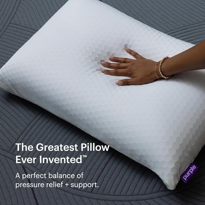 Purple Harmony Pillow - Standard Low, Greatest Pillow Ever Invented, 360º Hex Grid & Talalay Latex Core - No Pressure Support, Stays Cool, Luxurious Comfort
