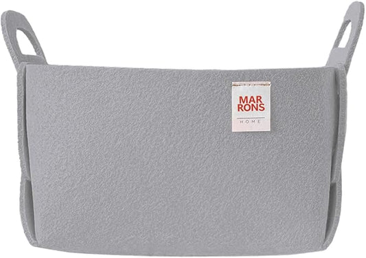 Collapsible Gray Felt Storage Bin Small 7.1"x5.1"x5.1" – Foldable Basket with Handles for Closet, Toy Storage, Laundry Room Organization, Decorative Storage Baskets for Shelves Storage