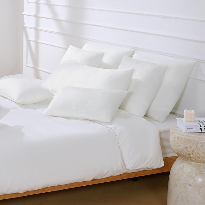 Ashler Home Deco Throw Pillows Insert- 12x20 Pillow Inserts with Air Layer, Premium Bed and Couch Pillows - Indoor Decorative Throw Pillow, Lumbar Cushion Sham Stuffer, Pack of 2, White