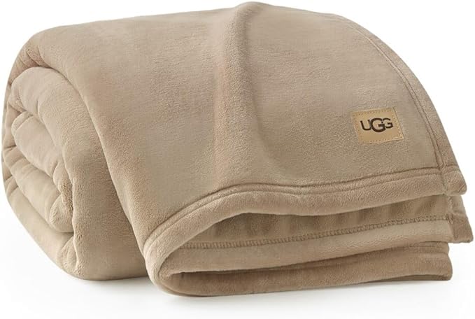 UGG Coco Plush Throw Blanket – Cozy Soft Fleece Blanket for Couch, Bed or Chair, Housewarming Gift for Women, Bedroom or Living Room Decor, Lightweight Bedding, 50" x 70" (Mustard, Throw)