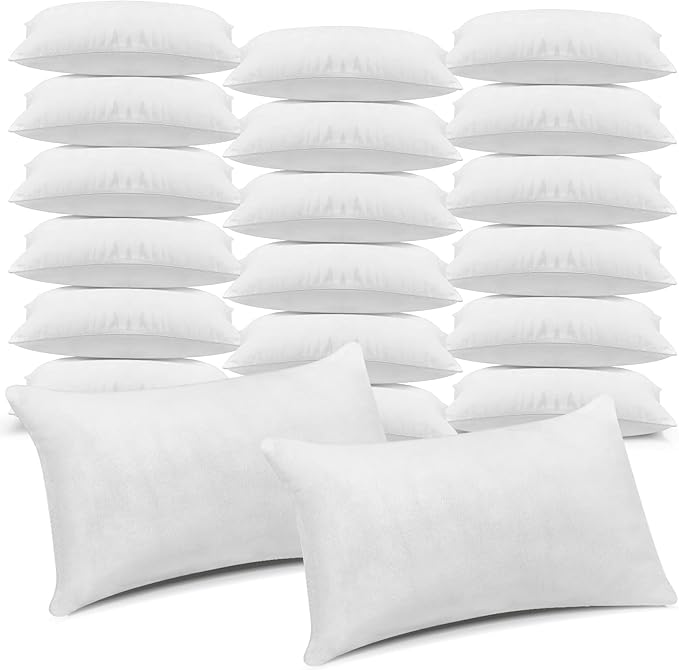 Macarrie 20 Pcs Queen Size Pillows for Sleeping Standard Size Inserts Hotel Bed Pillows Bulk for Stomach Back and Side Sleepers Machine Washable (20 x 26 Inches)