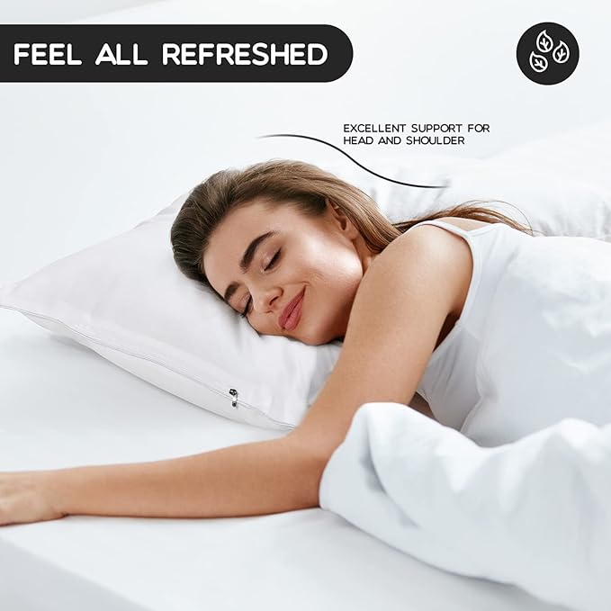 Macarrie 12 Pcs Queen Size Pillows for Sleeping Standard Size Inserts Hotel Bed Pillows Bulk for Stomach Back and Side Sleepers Machine Washable (20 x 26 Inches)