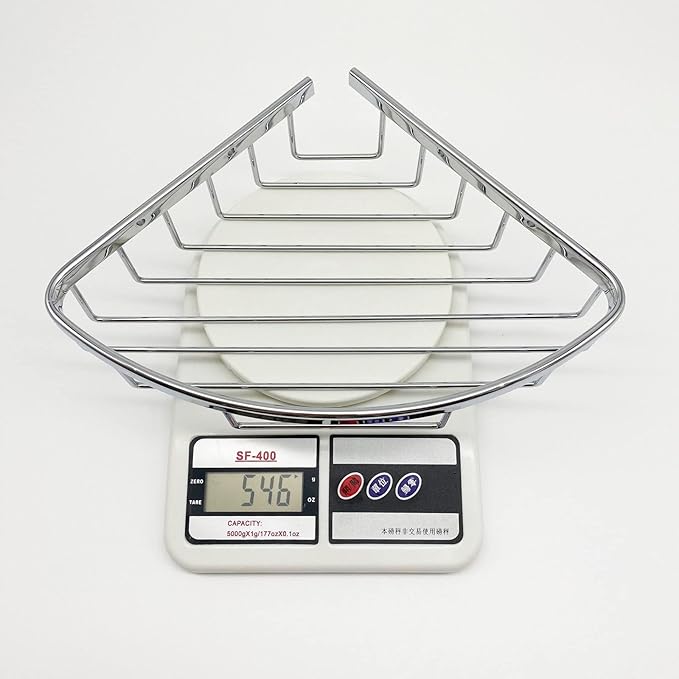 BACOMOLOR Classic Shower Corner Basket For Bathroom Shampoo Soap Holder Brass Material Polished Chrome