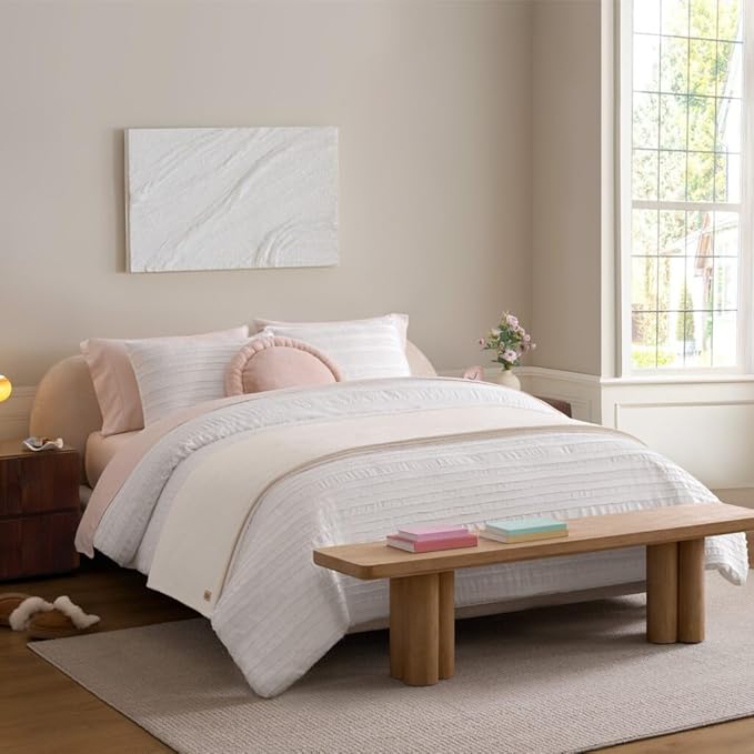 UGG Coco King Fleece Blanket for Bed – Luxury Cozy Room Decor, Soft Warm Heavy Blankets for Winter Bedding & White Christmas Decor, Gifts for Teens and Women, 110" x 92"