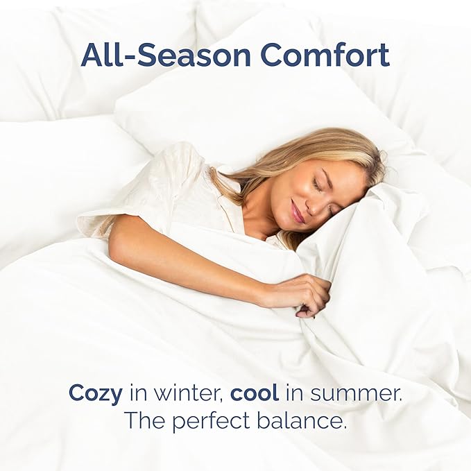 Cal King Size Flat Sheet - Hotel Quality Top Flat Bed Sheet Only - Ultra-Soft, Comfy Breathable & Cooling - Fade & Wrinkle Free - Easy-Care, Stain & Shrink Resistant Bedding - Oeko-Tex - Antique White