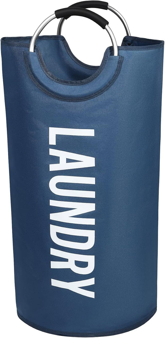 Miss Promation 90L Large Laundry Basket，Collapsible Laundry Basket Easy Storage，Waterproof Laundry Hamper，Clothes Hamper Stands Up Well (Blue, M)