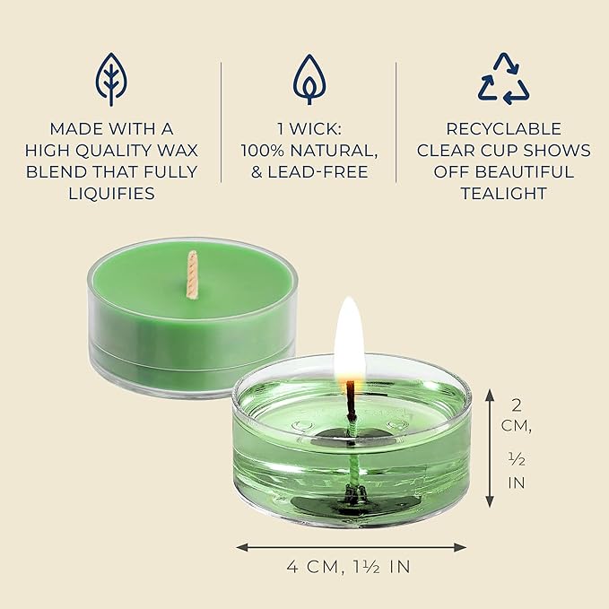PartyLite Tea Lights Sampler, Wildflower and Grass with Coconut Scented Candles, Gift Set of 12, Aromatherapy with up to 4 to 6 Hours Burn Time, Ideal for Home Decor, Holiday Gifting and Celebration