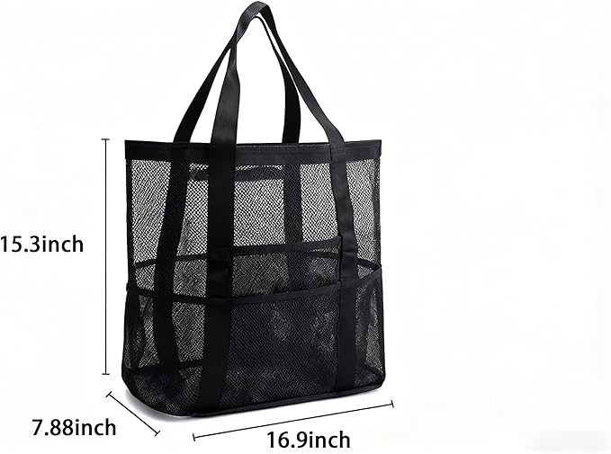 SHUCHUANG Mesh Shower Caddy Portable, Upgrade Deeper 8 Pockets Shower Bag Basket Tote for College Dorm Room Toiletry,Quick Dry Hanging Shower Bag - Travel Essentials
