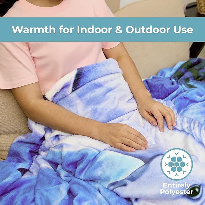 Dawhud Direct Unicorn Fleece Blanket for Girls and Kids - 75 x 90 Inch Super Soft Girls Blanket for Bed Couch or Travel - Plush Throw with Magical Unicorn Design for Cozy Everyday Use - King Size